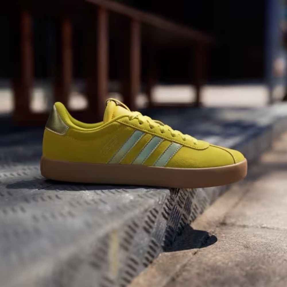 NWT Adidas Women's VL Court 3.0 'Yellow Gold Metallic' Shoes JP5328